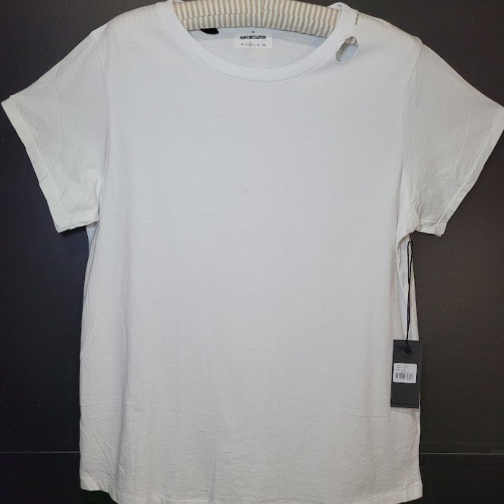 NWT Man X One Teaspoon Distressed White Tee Sz M